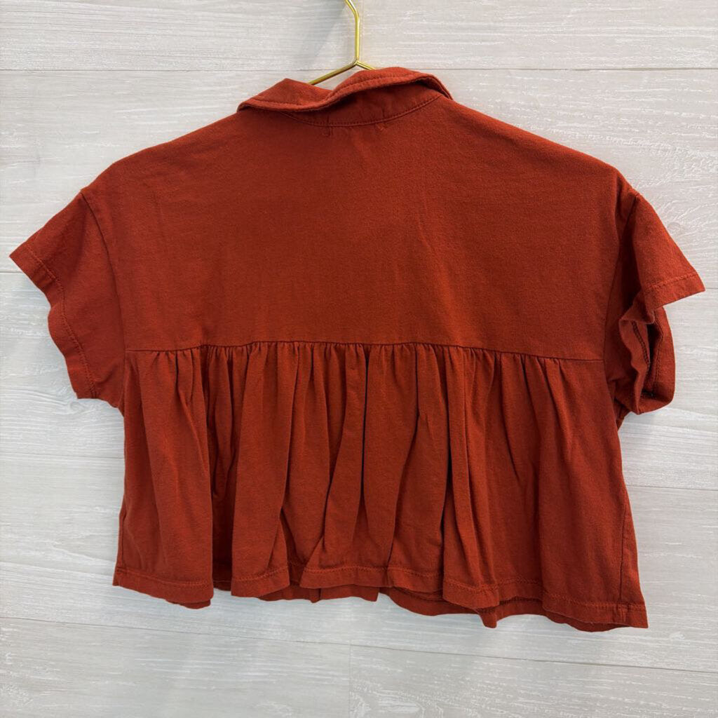 Altar'd State Burnt Orange Babydoll Crop Shortsleeve Extra Small