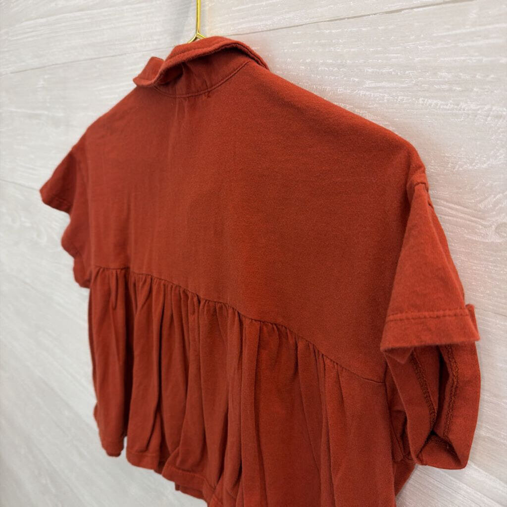 Altar'd State Burnt Orange Babydoll Crop Shortsleeve Extra Small