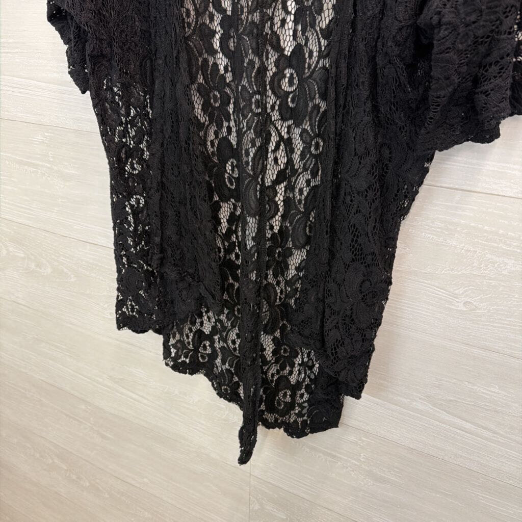 Black Lace Kimono Small