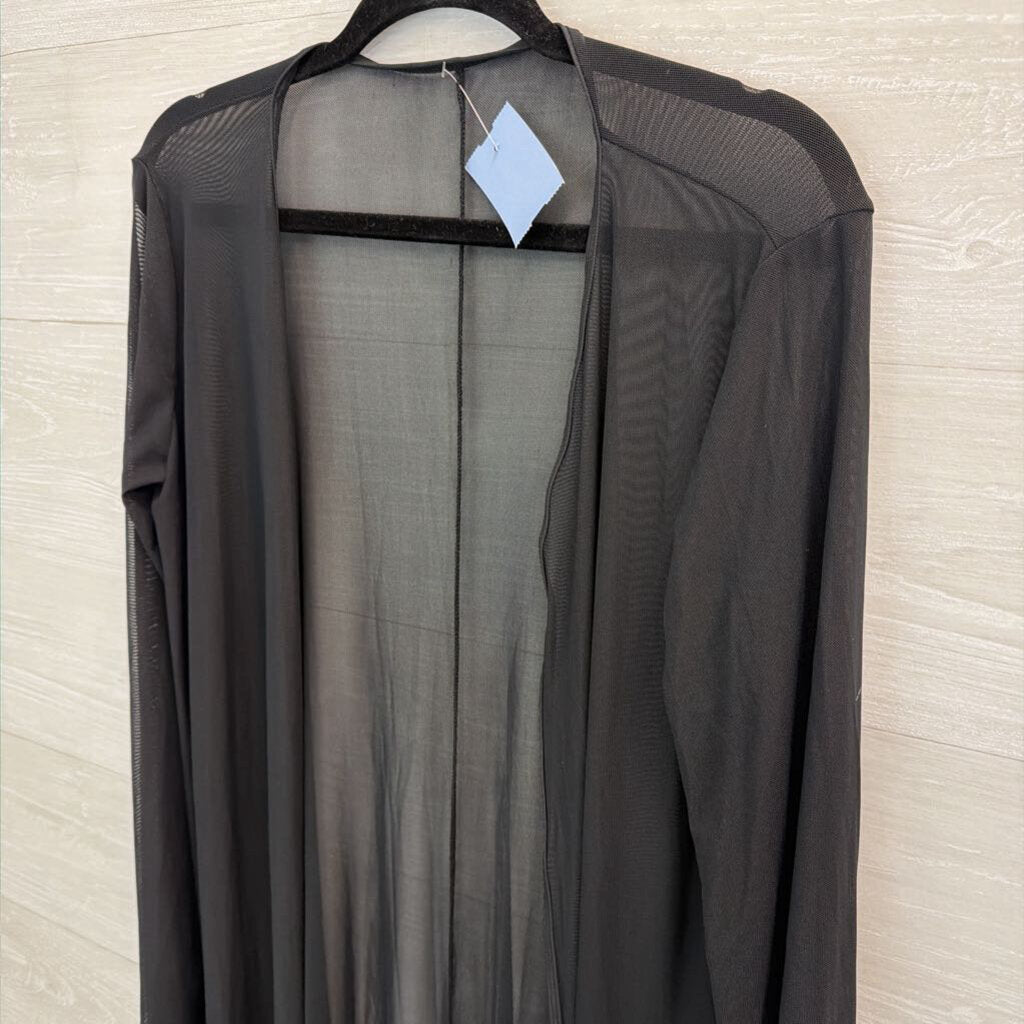 Black Longsleeve Mesh Duster Kimono Medium/Large