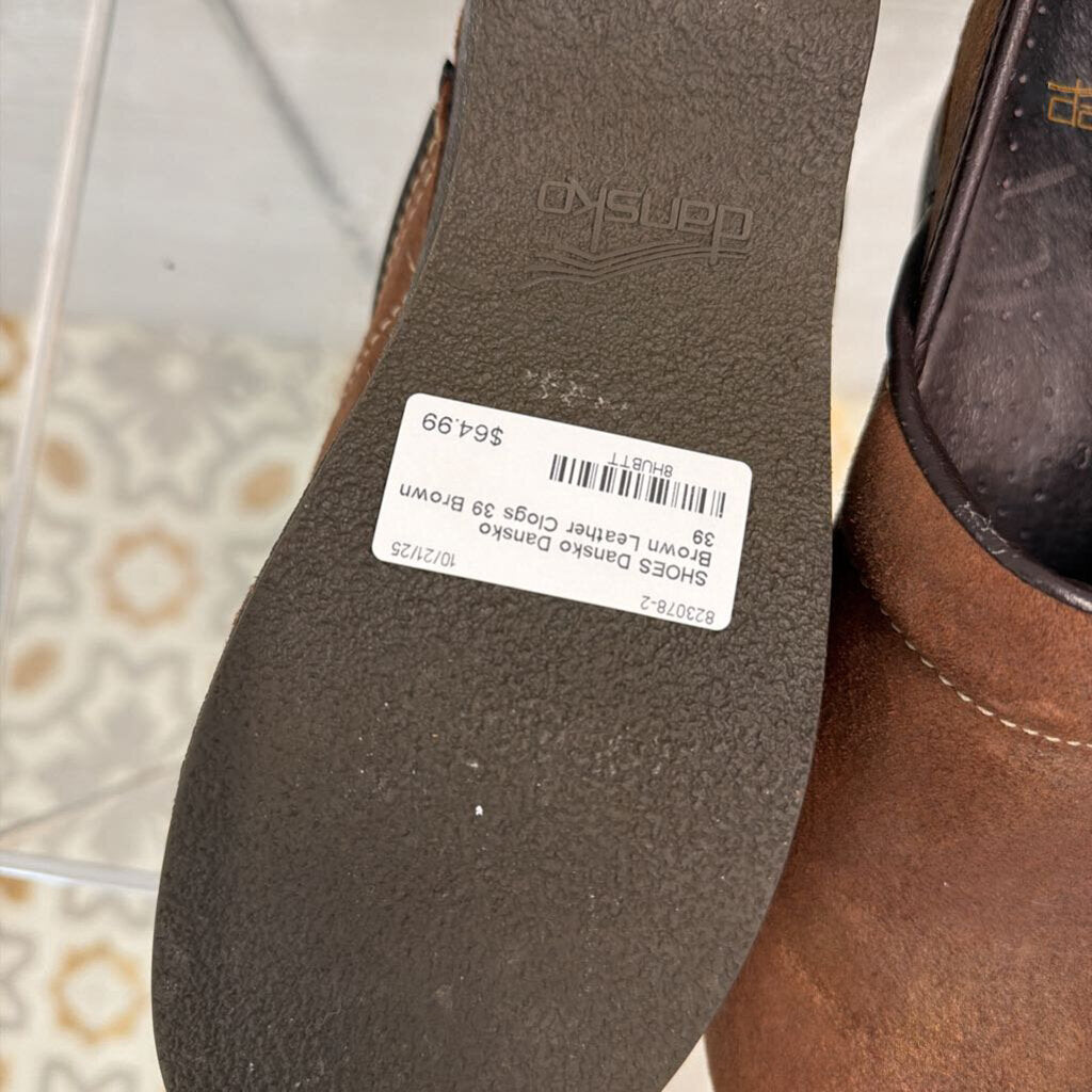 Dansko Brown Leather Clogs 39