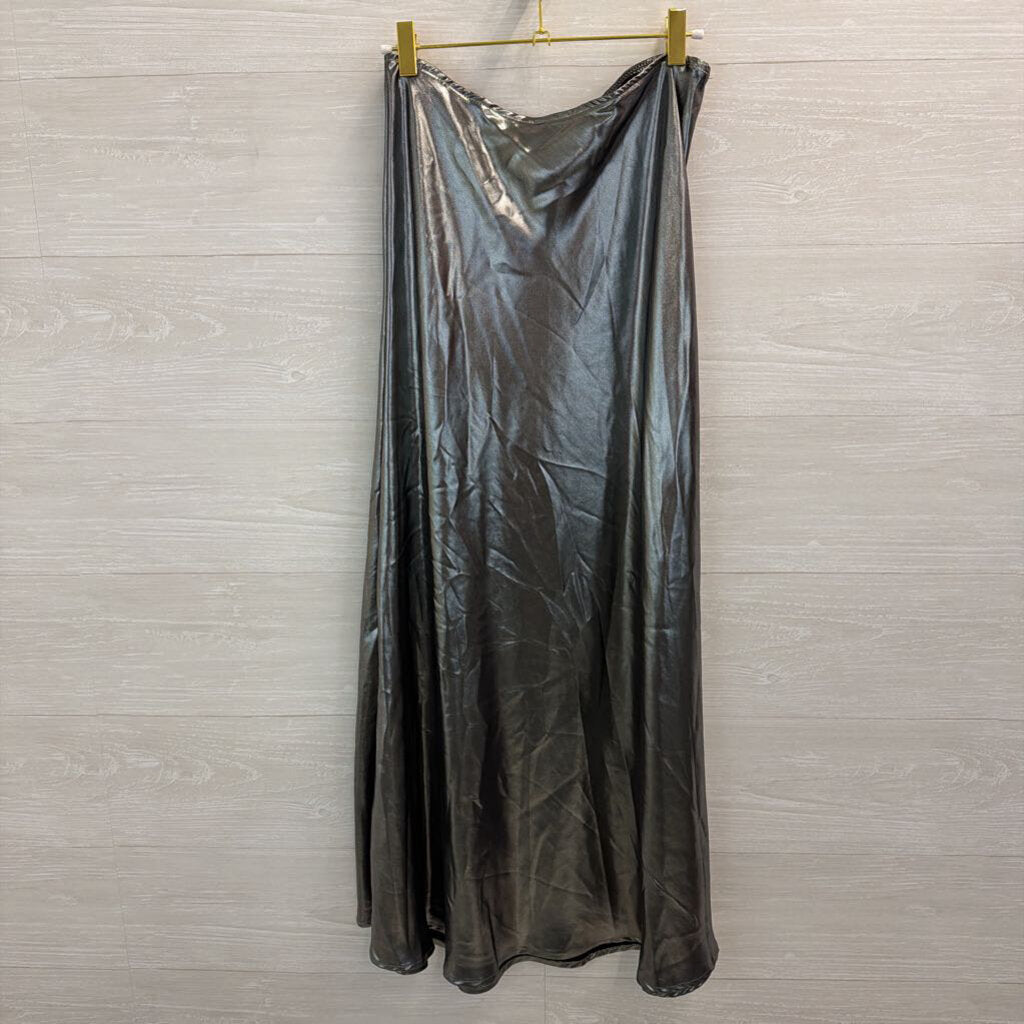 Silver Maxi Slip Skirt Extra Small