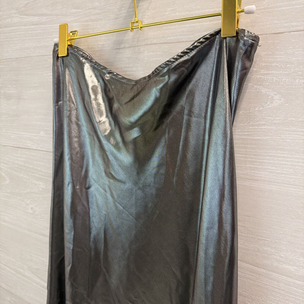 Silver Maxi Slip Skirt Extra Small