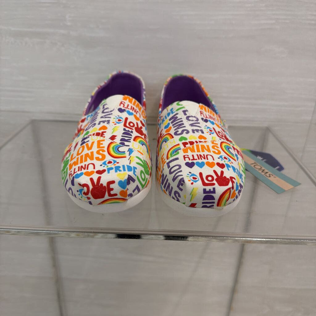 Toms Unity Pride Slip On's 7.5