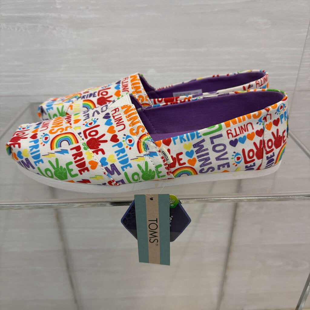 Toms Unity Pride Slip On's 7.5