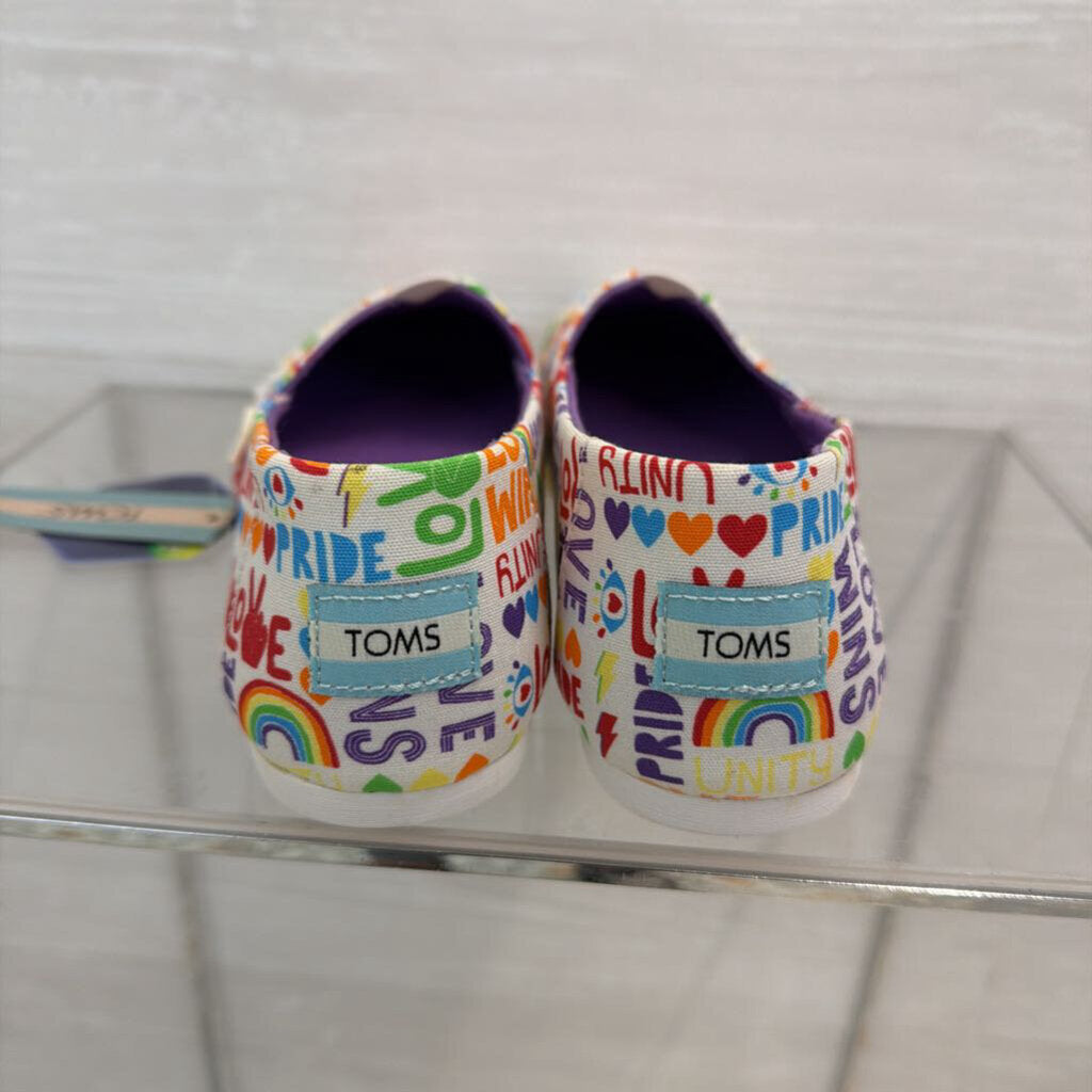 Toms Unity Pride Slip On's 7.5