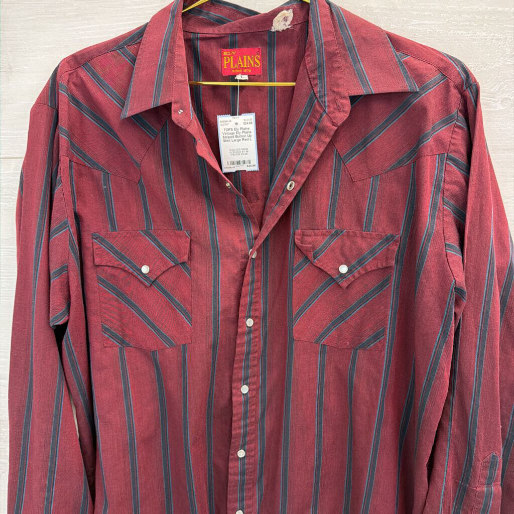 Vintage Ely Plains Striped Button Up Shirt Large