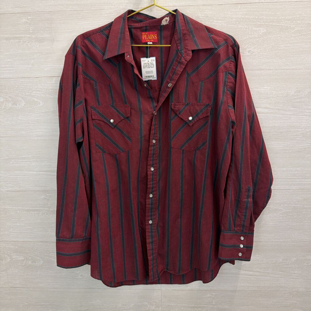 Vintage Ely Plains Striped Button Up Shirt Large