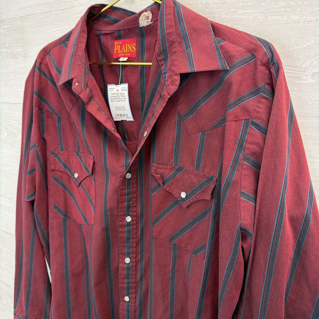 Vintage Ely Plains Striped Button Up Shirt Large