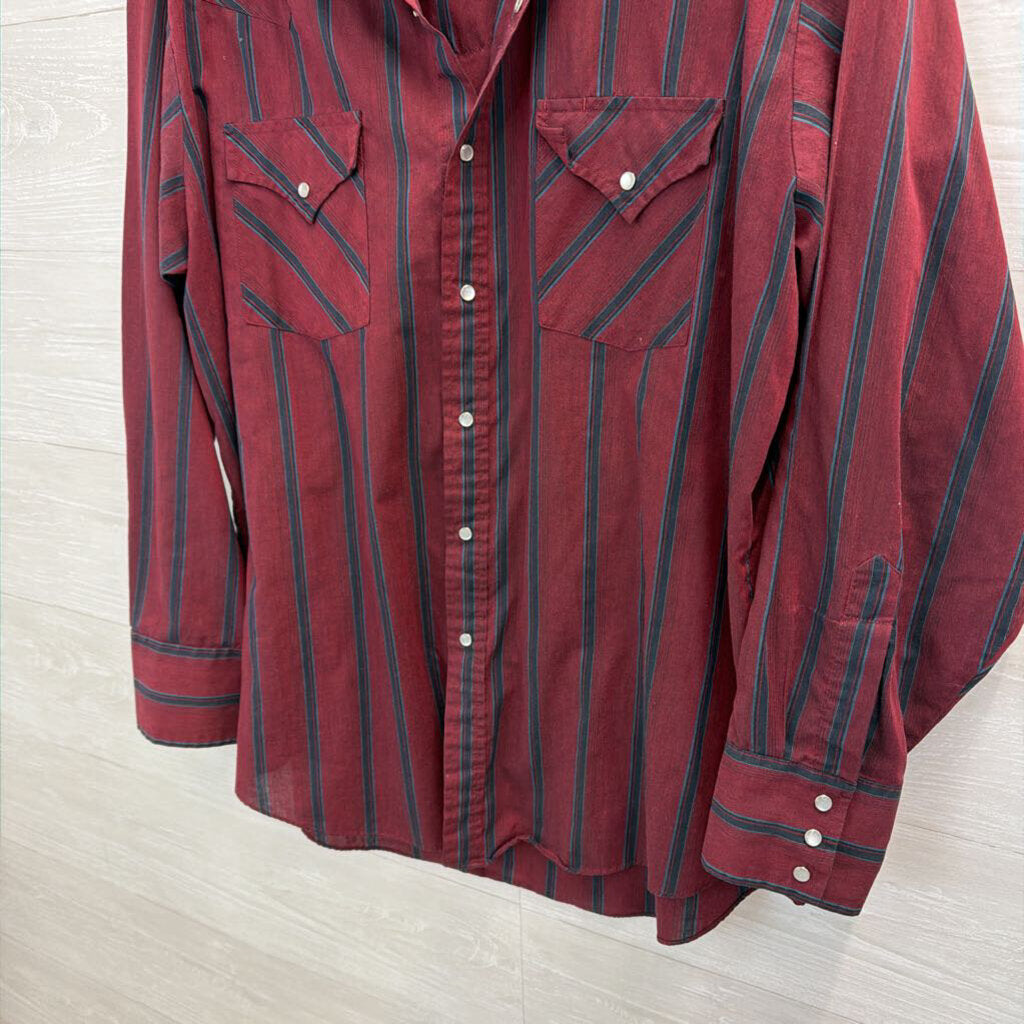 Vintage Ely Plains Striped Button Up Shirt Large