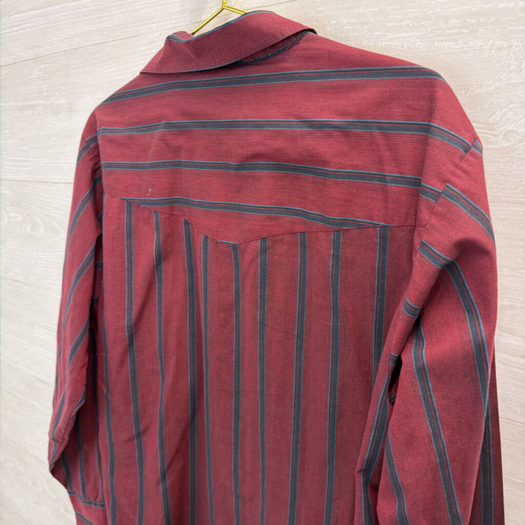 Vintage Ely Plains Striped Button Up Shirt Large