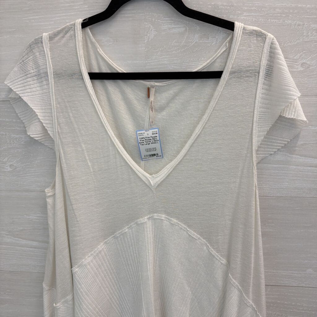 Free People Mary Anne Tiered V-Neck Top Large