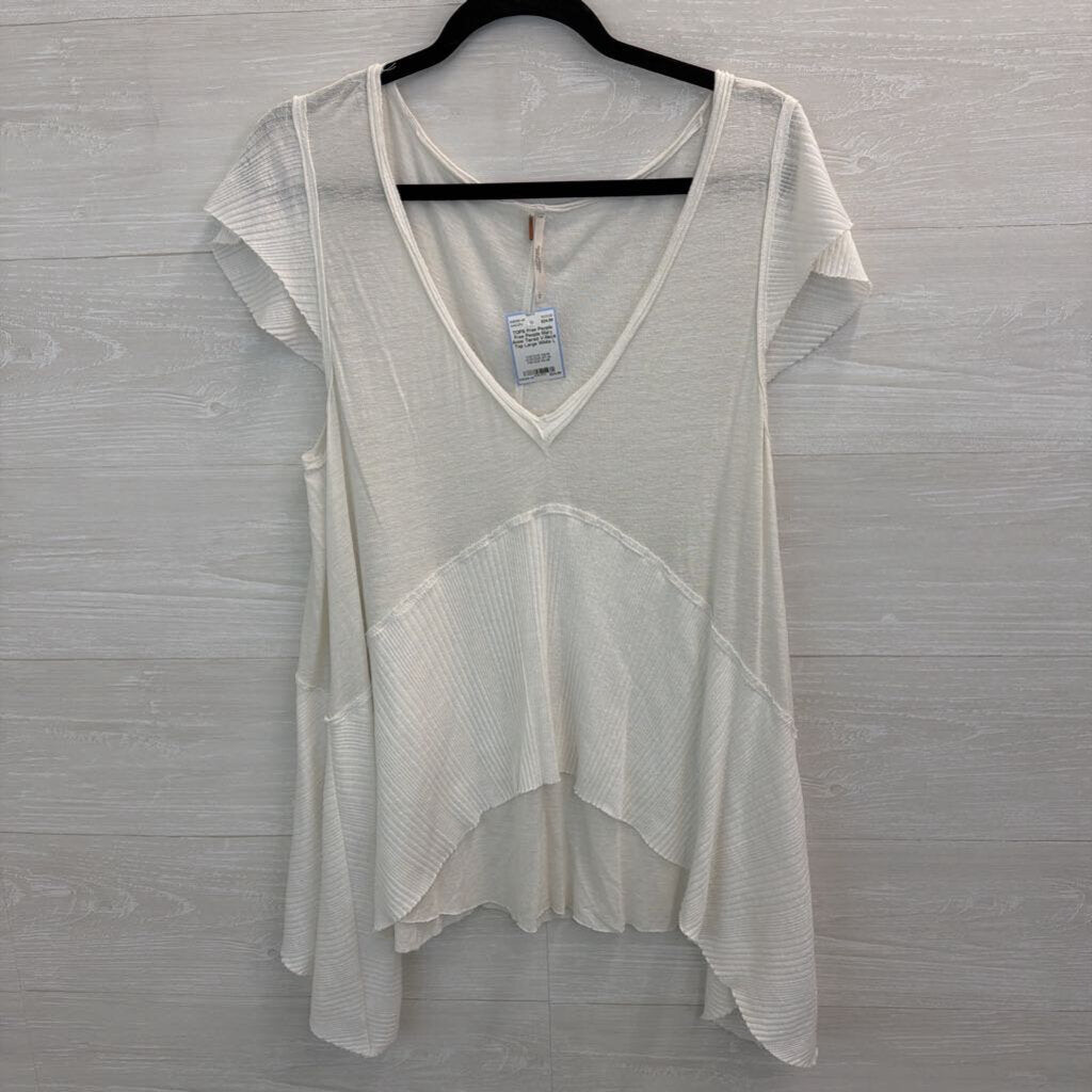 Free People Mary Anne Tiered V-Neck Top Large