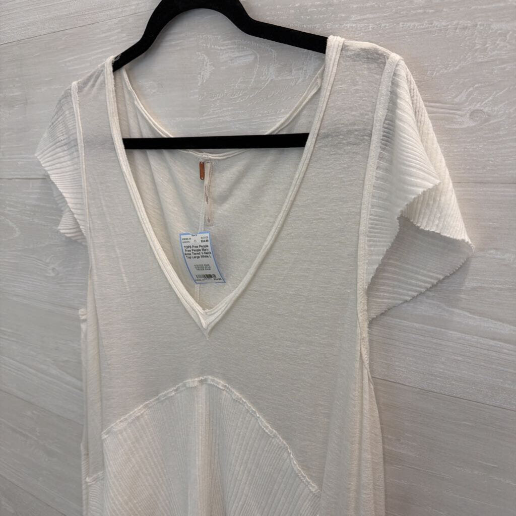 Free People Mary Anne Tiered V-Neck Top Large
