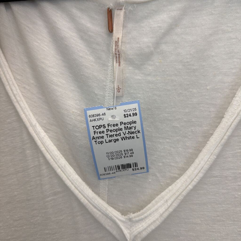 Free People Mary Anne Tiered V-Neck Top Large