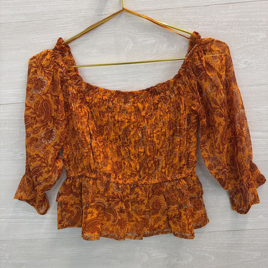 Patrons of Peace Smocked Off-The-Shoulder Top Small