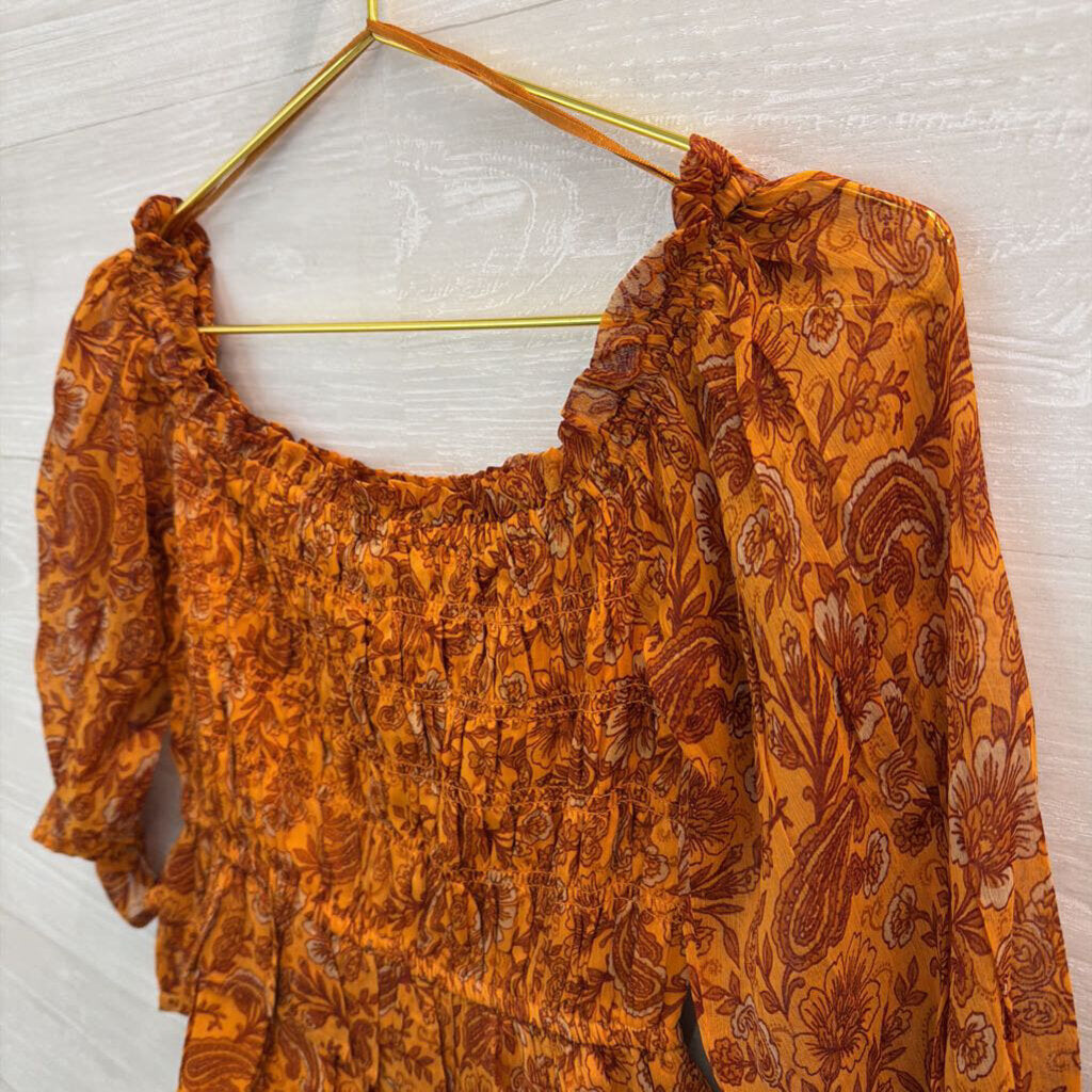 Patrons of Peace Smocked Off-The-Shoulder Top Small