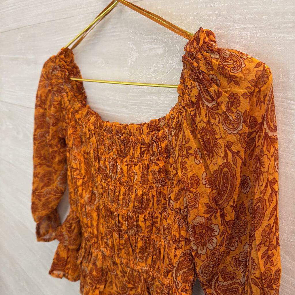 Patrons of Peace Smocked Off-The-Shoulder Top Small