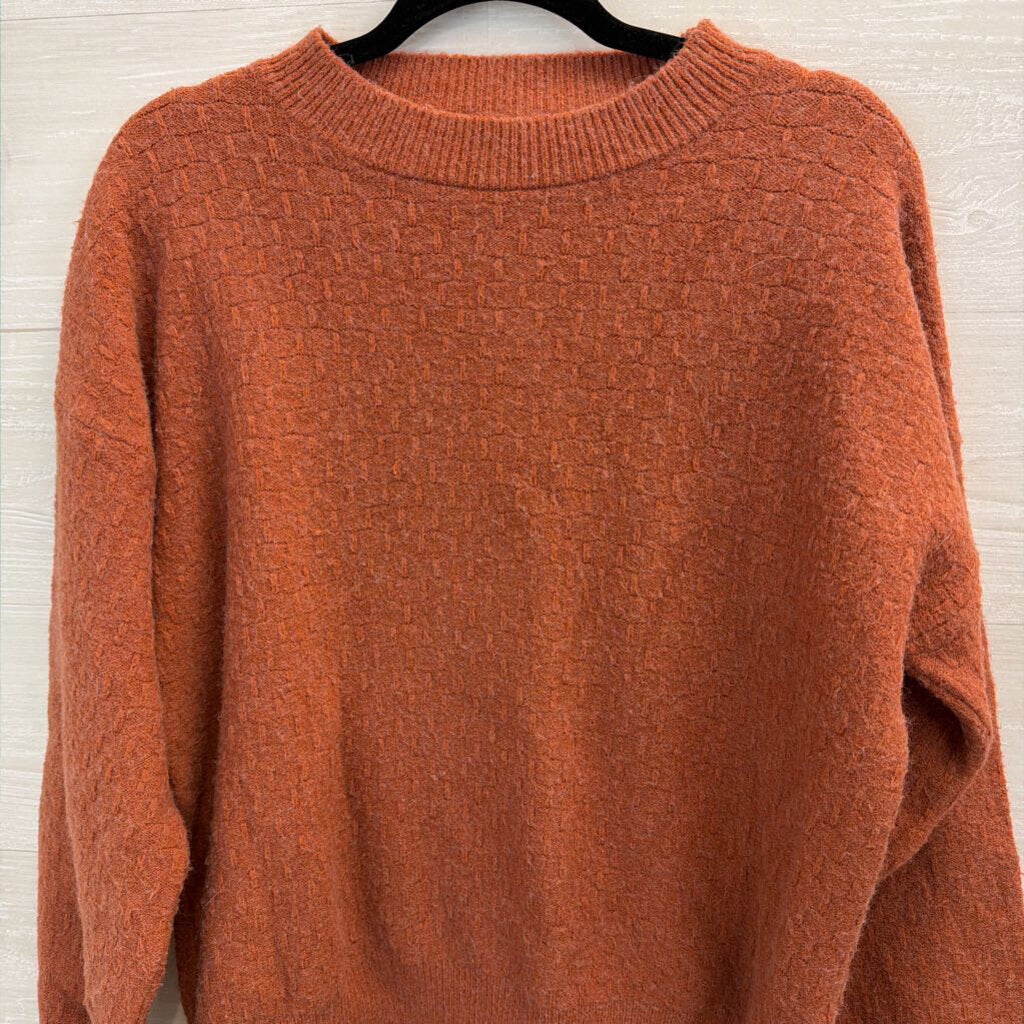 Coco Carmen Orange Textured Knit Sweater Large/ Extra Large