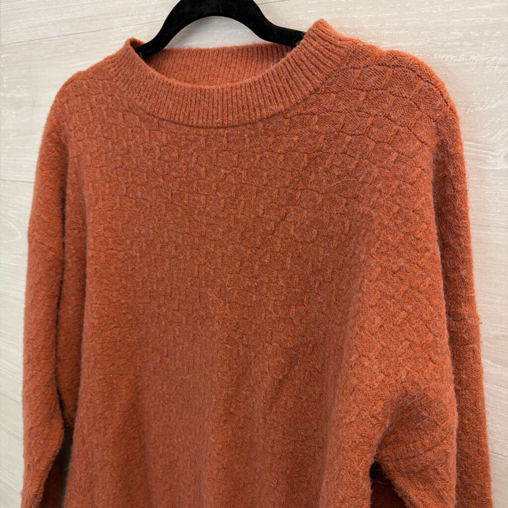 Coco Carmen Orange Textured Knit Sweater Large/ Extra Large