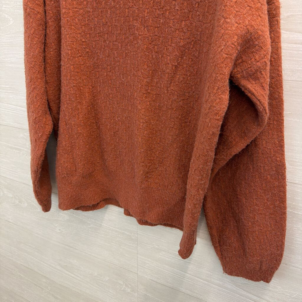 Coco Carmen Orange Textured Knit Sweater Large/ Extra Large