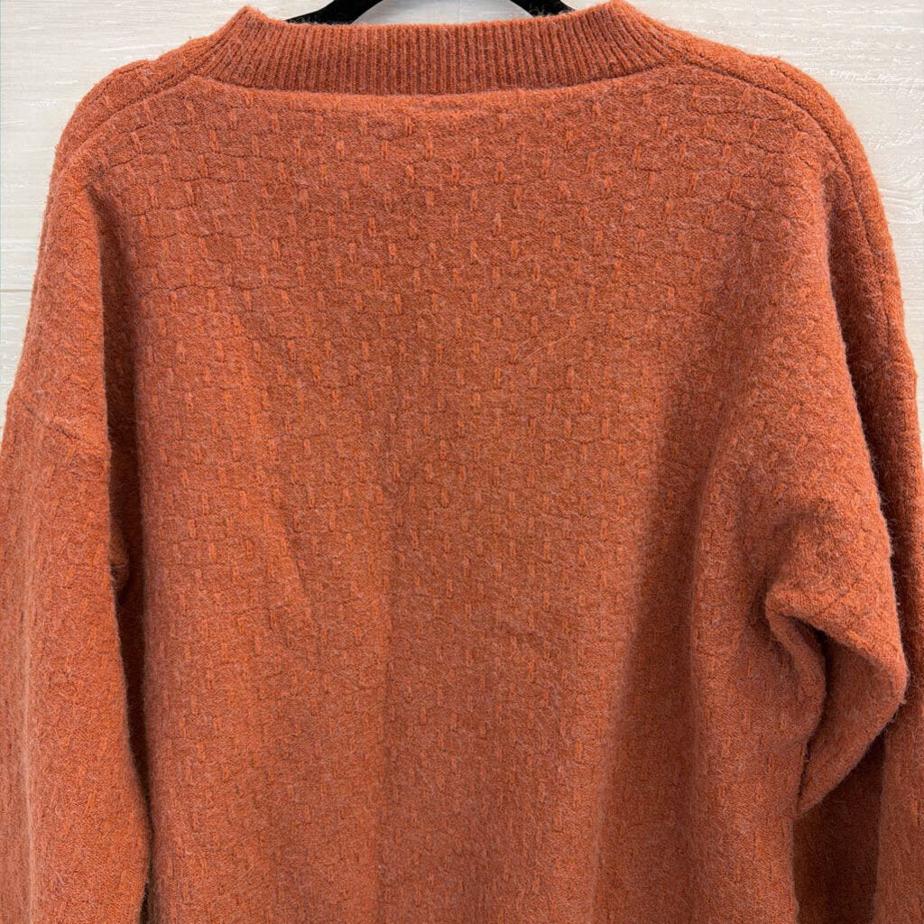 Coco Carmen Orange Textured Knit Sweater Large/ Extra Large