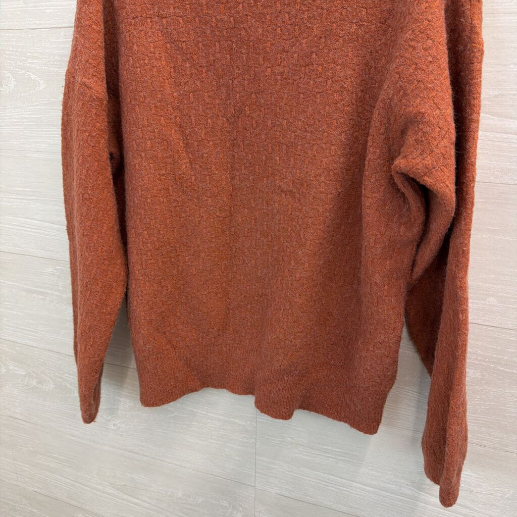 Coco Carmen Orange Textured Knit Sweater Large/ Extra Large