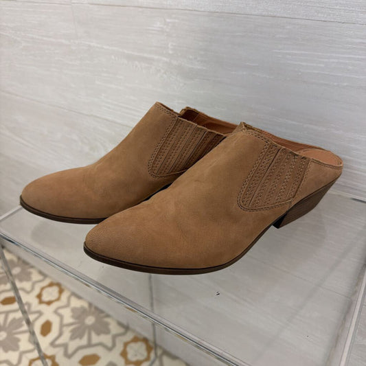 Frye Brown Leather Rowen Gore Mule Shoes 9.5