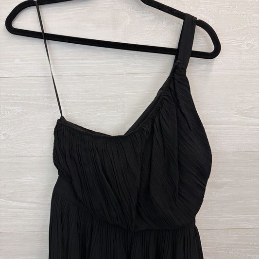 Kimchi Blue Black Pleated One Shoulder Mini Dress Medium