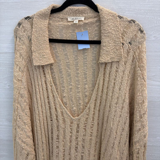 Oli and Hali Beige Knit Long Sleeve V Neck Top Extra Large