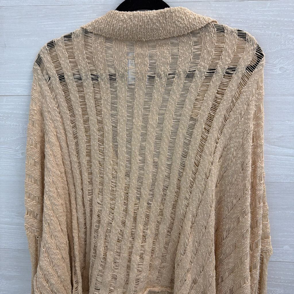 Oli and Hali Beige Knit Long Sleeve V Neck Top Extra Large