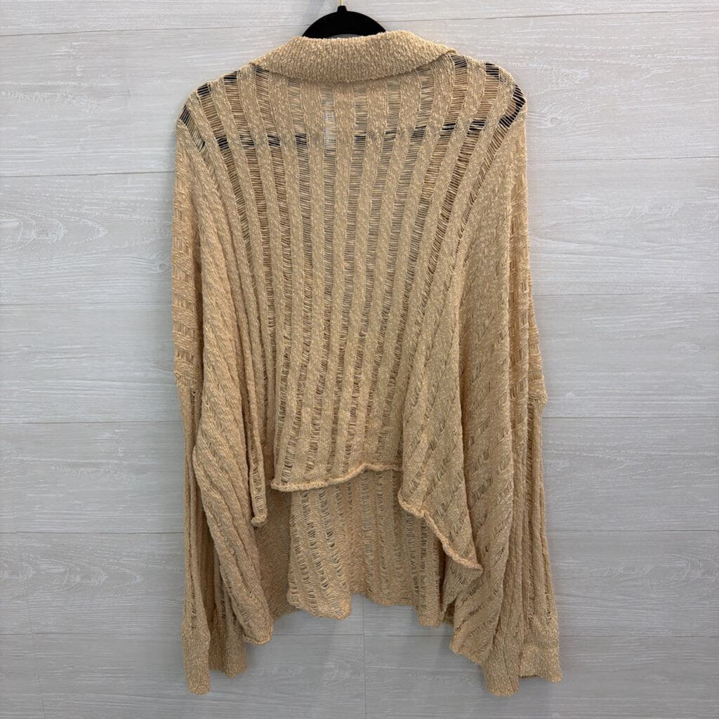 Oli and Hali Beige Knit Long Sleeve V Neck Top Extra Large