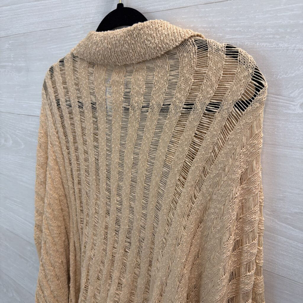 Oli and Hali Beige Knit Long Sleeve V Neck Top Extra Large
