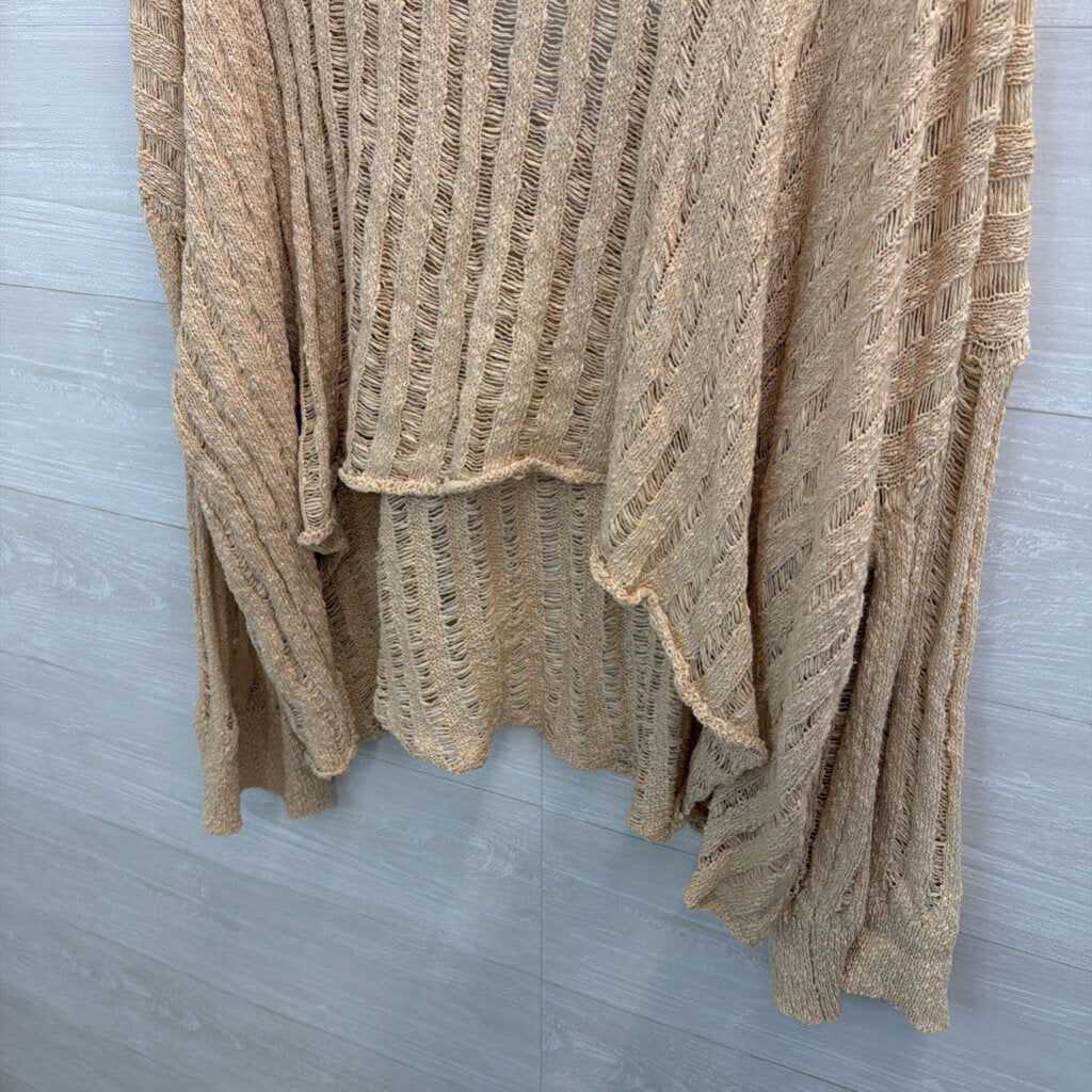 Oli and Hali Beige Knit Long Sleeve V Neck Top Extra Large