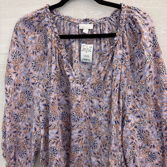J Jill Blue Print Long Sleeve Top 4X
