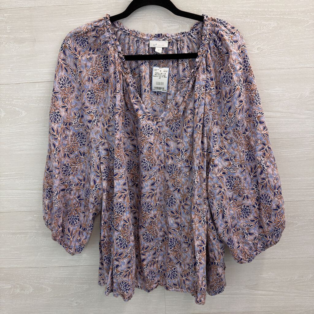 J Jill Blue Print Long Sleeve Top 4X