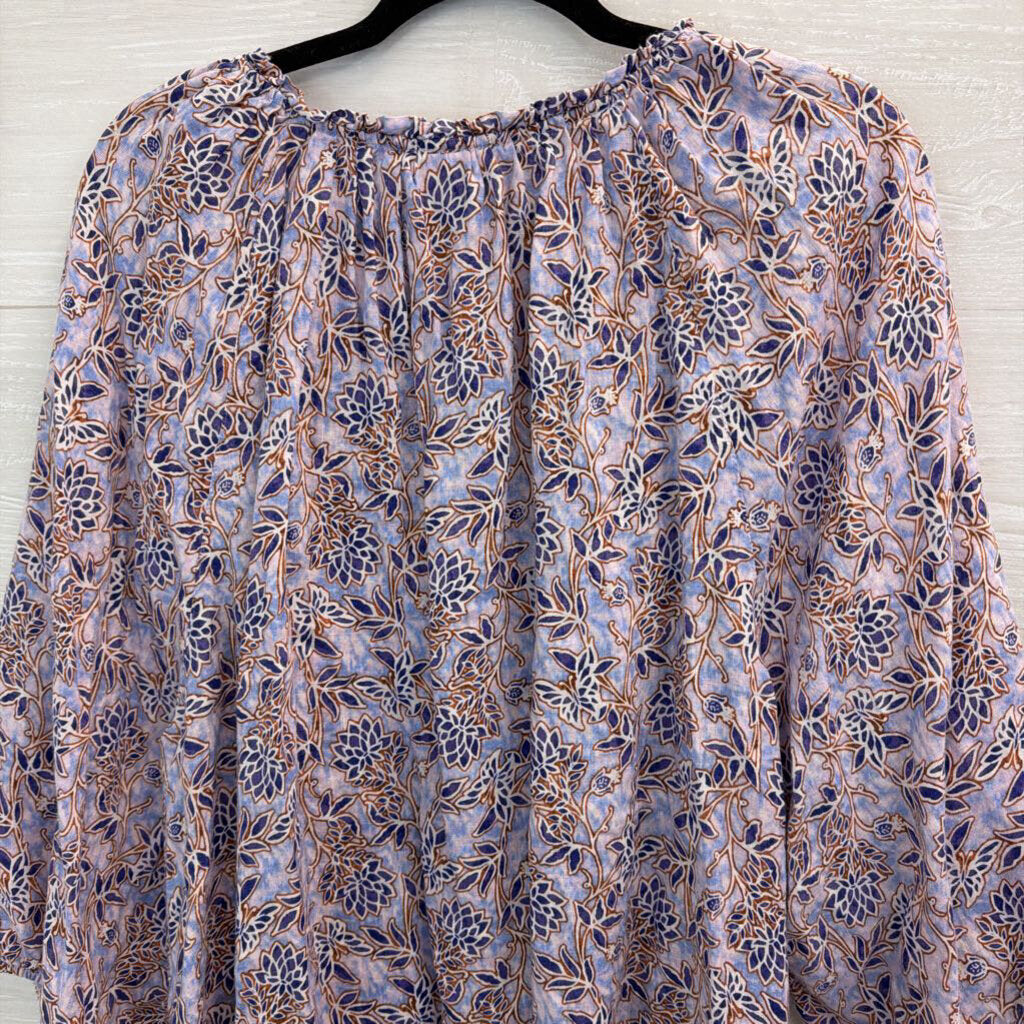 J Jill Blue Print Long Sleeve Top 4X