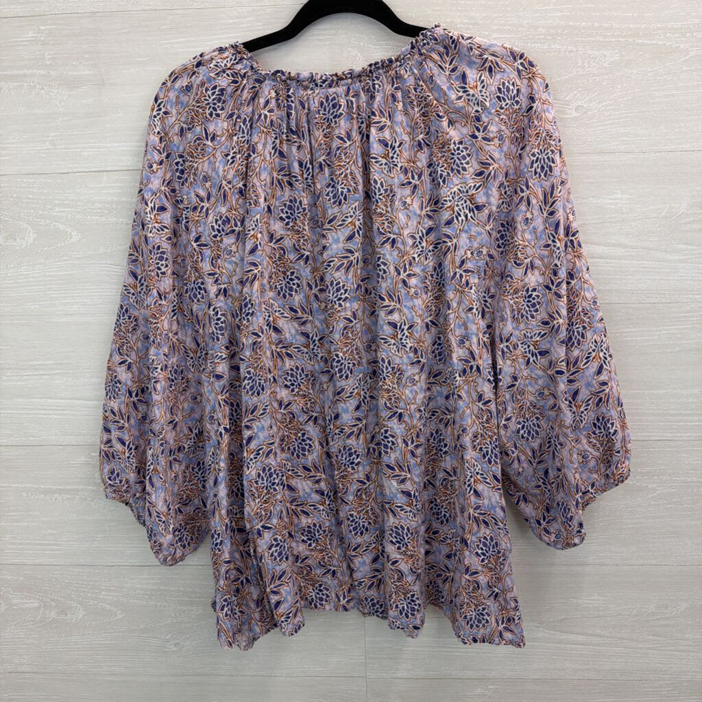 J Jill Blue Print Long Sleeve Top 4X