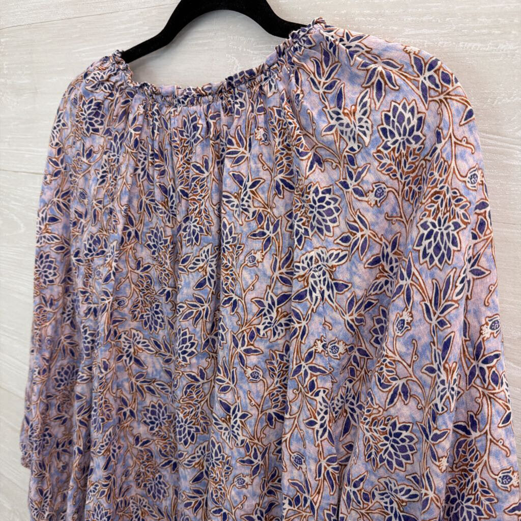 J Jill Blue Print Long Sleeve Top 4X