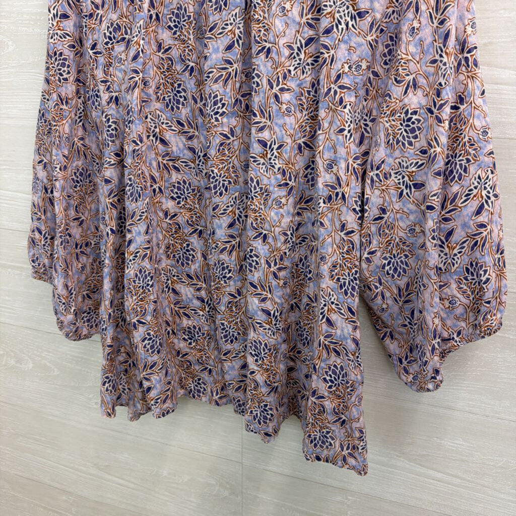 J Jill Blue Print Long Sleeve Top 4X