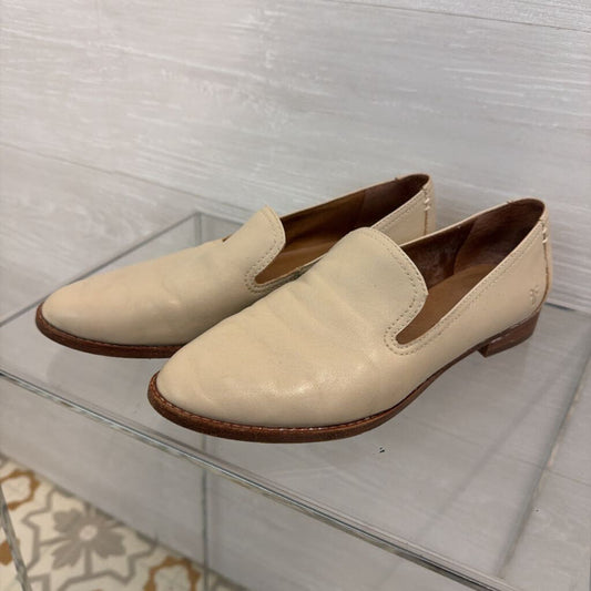 Frye Cream Grace Venetian Leather Slip On Loafers 8