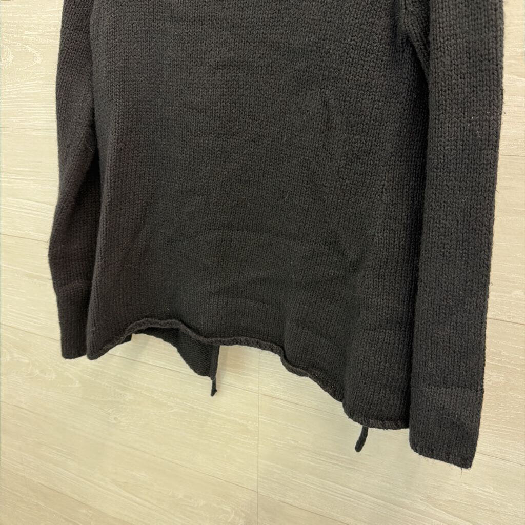 Next Era Black Knit Sweater With Faux Fur Collar Small
