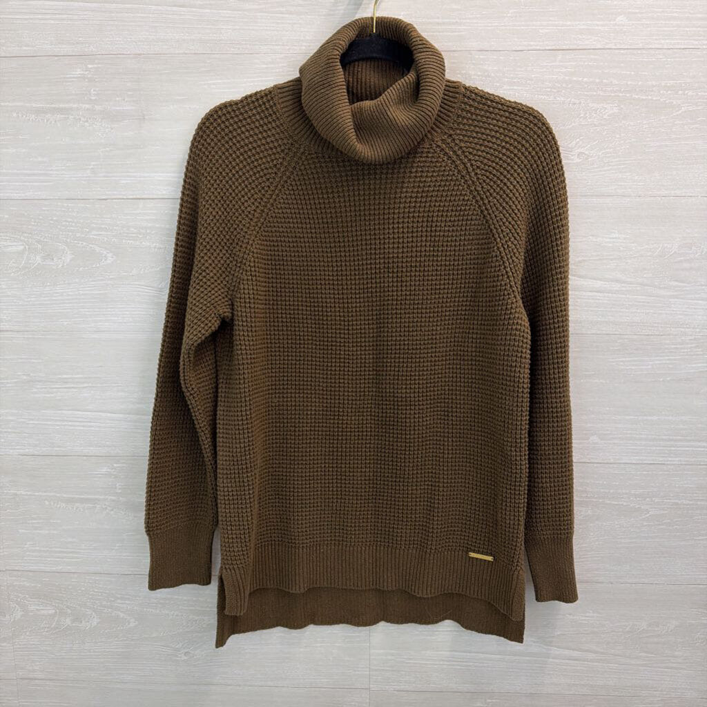 Michael Kors Green Knit Turtleneck Sweater Small