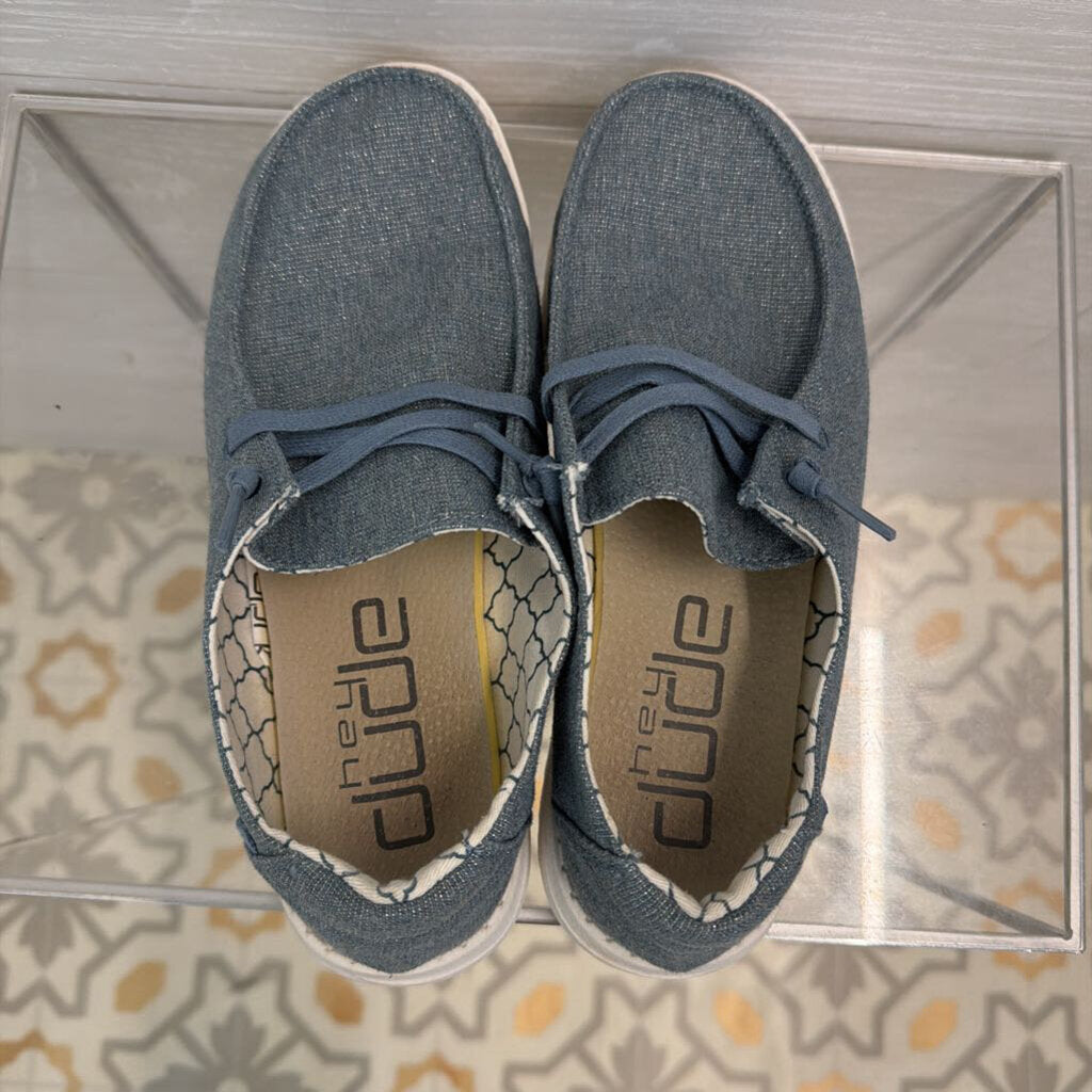 Hey Dude Wendy Sparkling Blue Stone Shoes 7