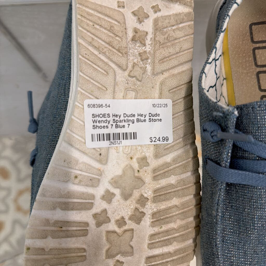 Hey Dude Wendy Sparkling Blue Stone Shoes 7