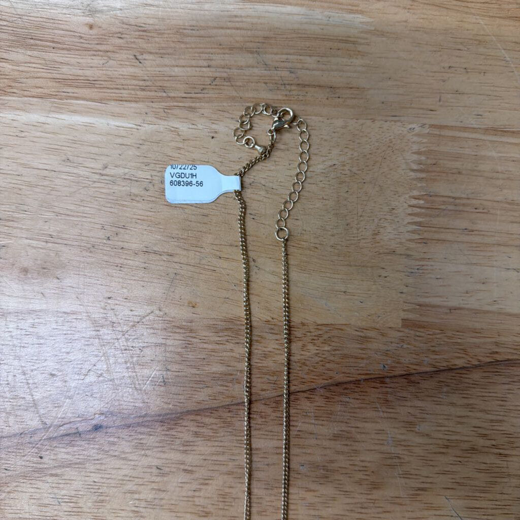 Gold/ Turquoise Arrow Pendant Long Necklace