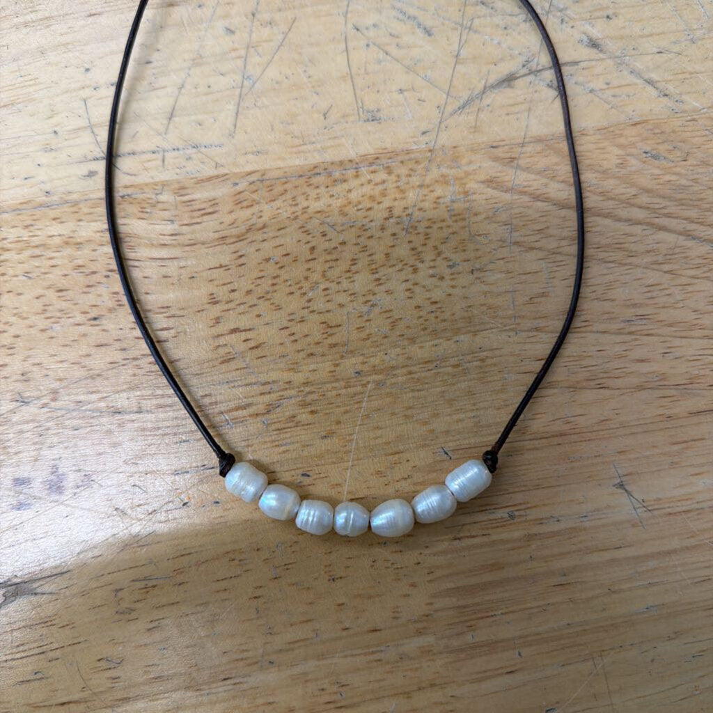 Brown Coated Pearl Necklace