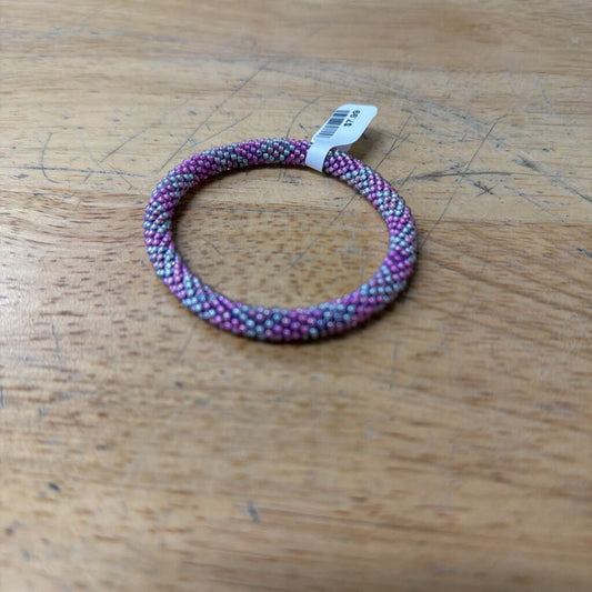 Pink Beaded Roll Stretchy Bracelet