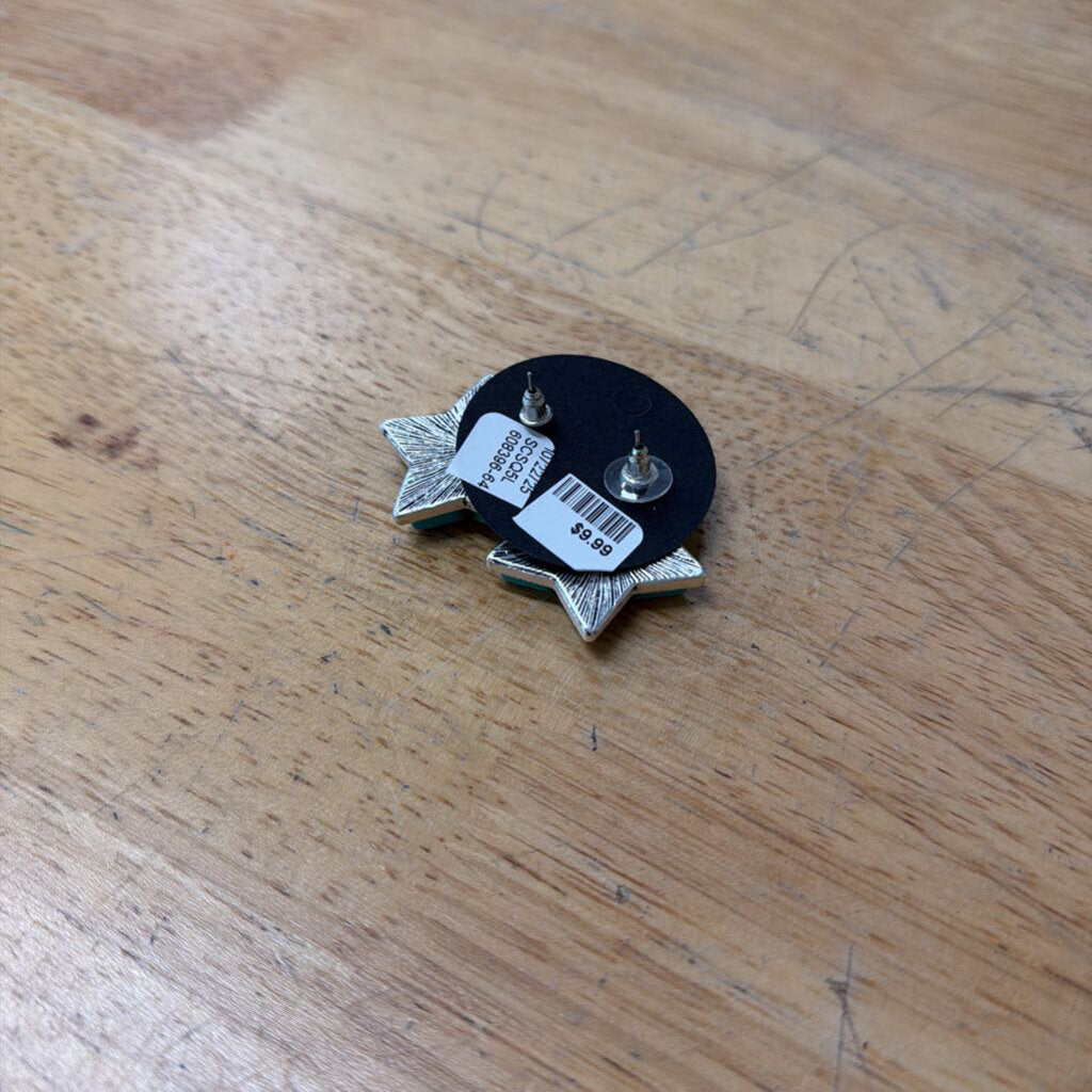 Silver/ Turquoise Star Stud Earrings