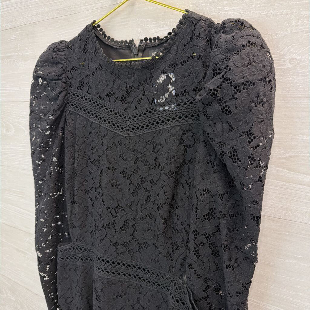 Express Black Lace Long Sleeve Cut Out Sides Dress Medium